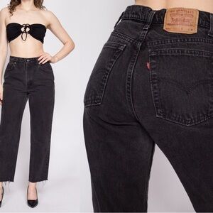 Levi’s 569 Black Denim Jeans With Frayed Hem Size 28 W40 L32